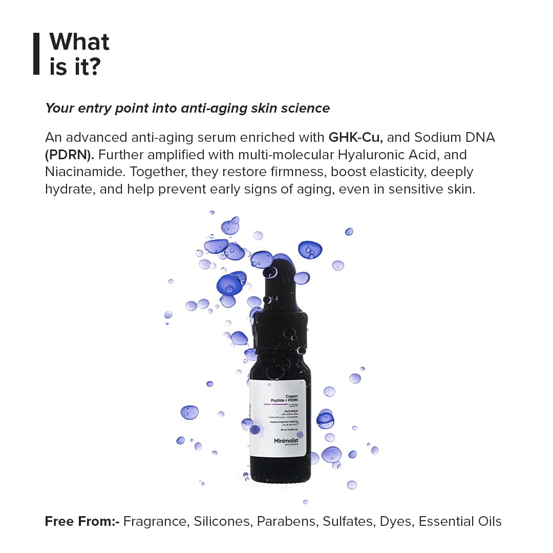 Minimalist Minimalist Copper Peptide + PDRN Face Serum 30 ml Serums & Treatments - Image 6