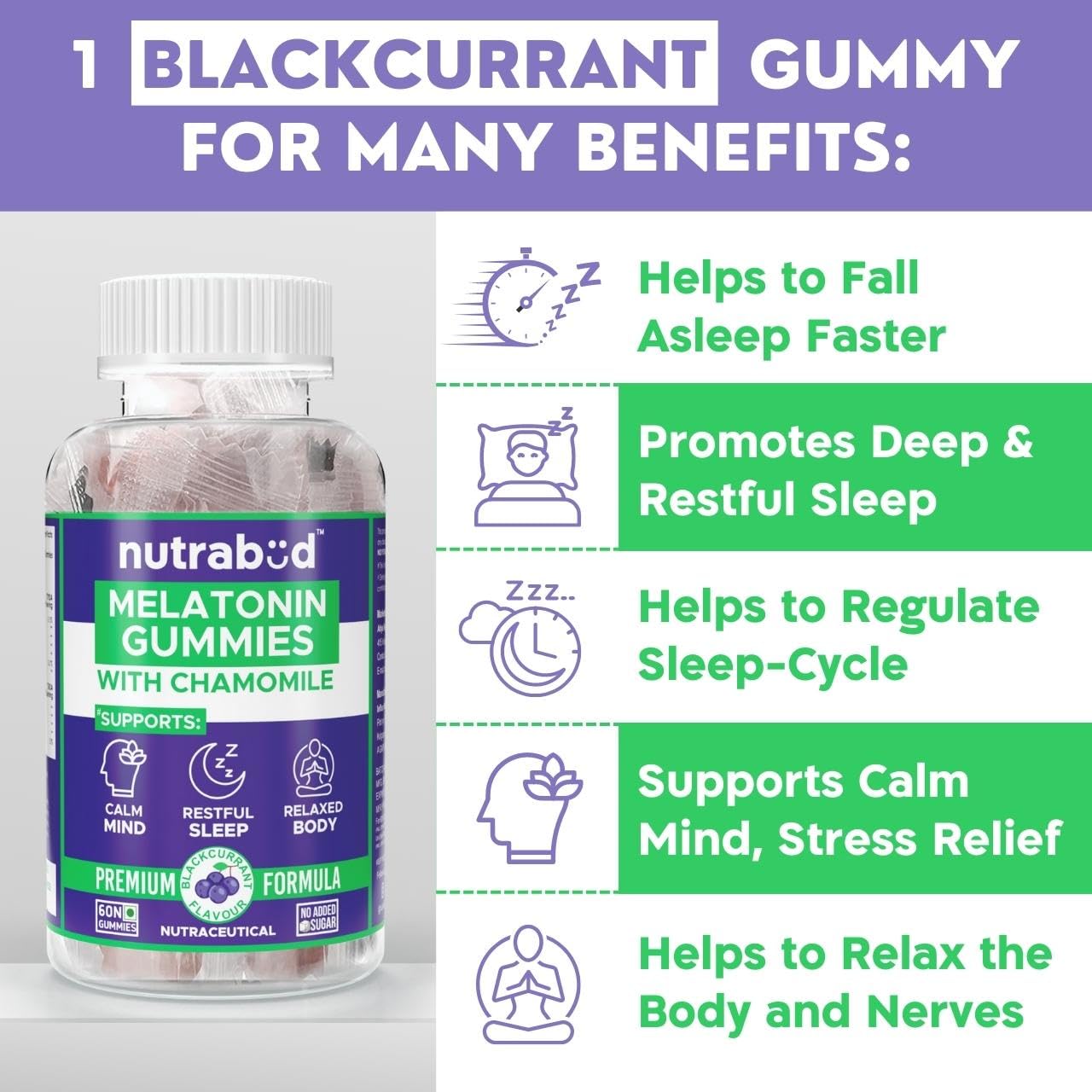 Nutrabud Nutrabud Мелатонин, жевательные конфеты для сна, 3 мг, 60 шт. Стресс и сон - Image 3