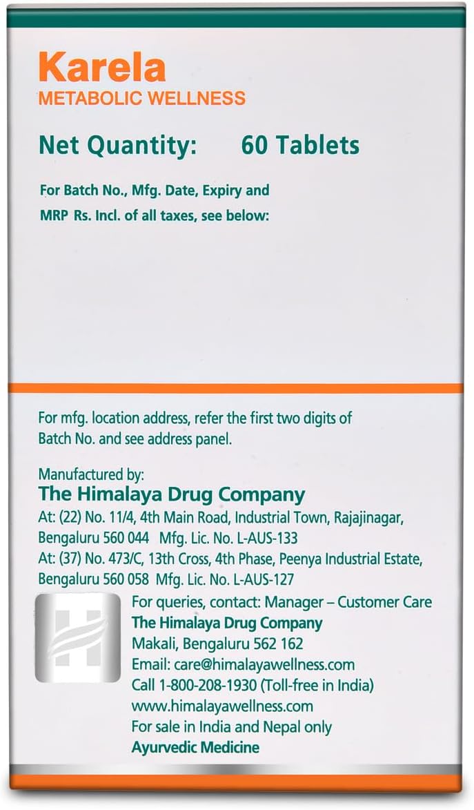 Himalaya Himalaya Wellness Pure Herbs Karela Metabolic Wellness - 60 Tablets Ayurvedic Classics - Image 5