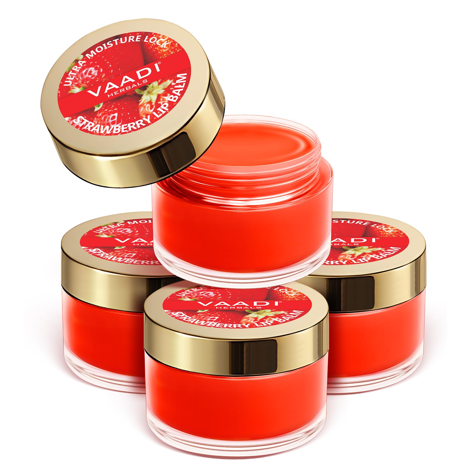 Vedashi Vaadi Herbals Lip Balm Strawberry And Honey 10 g (Pack of 4) — Vaadi Herbals | Gallery Image 1