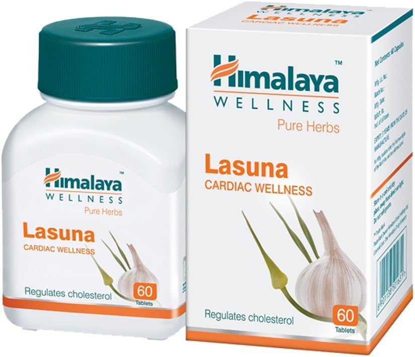 Himalaya Himalaya Pure Herbs Lasuna Cardiac Wellness Tablets, White, 250 mg, 60 Count Ayurvedic Classics - Image 1