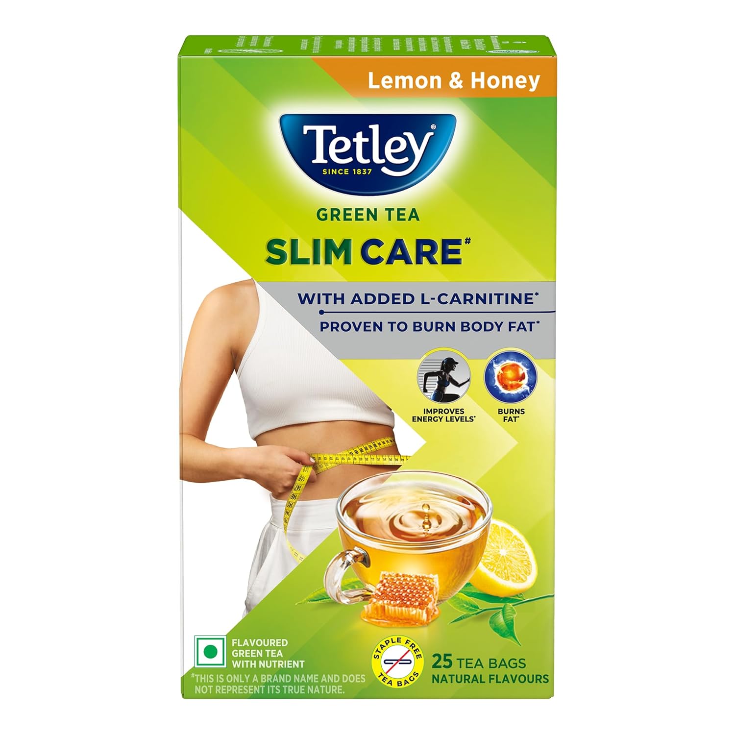 Tetley Tetley Green Tea, Lemon and Honey, 25 Tea Bags Green Tea & Wellness Blends - Image 1